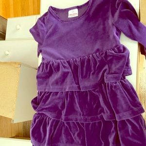 Hanna Andersson purple velour long sleeved dress